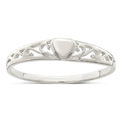 Sterling Silver 2mm Heart Band