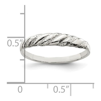 Sterling Silver Diamond-Cut Twisted Ring – view 3