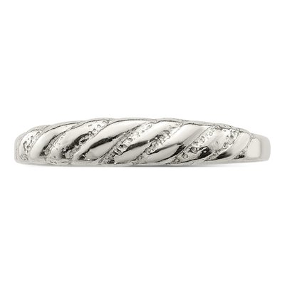 Sterling Silver Diamond-Cut Twisted Ring – view 5