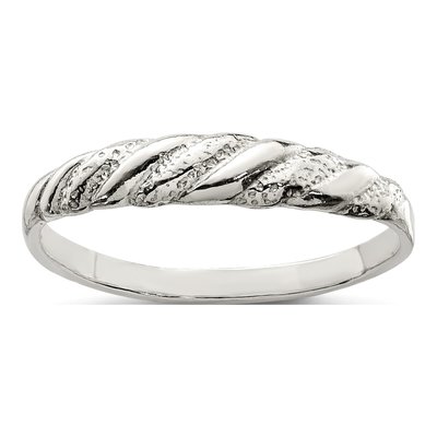 Sterling Silver Diamond-Cut Twisted Ring