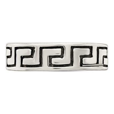 Men's Sterling Silver 5mm Antiqued Greek Key Band – view 6