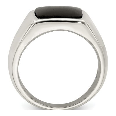 Sterling Silver Lab-Created Onyx Ring – view 3