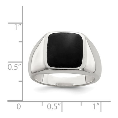 Sterling Silver Lab-Created Onyx Ring – view 4