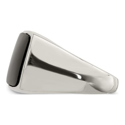 Sterling Silver Lab-Created Onyx Ring – view 5
