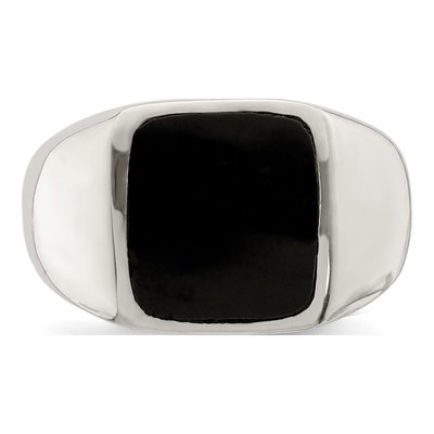 Sterling Silver Lab-Created Onyx Ring – view 6