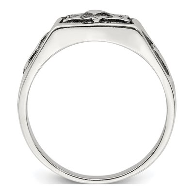 Men's Sterling Silver Antiqued Masonic Ring – view 3