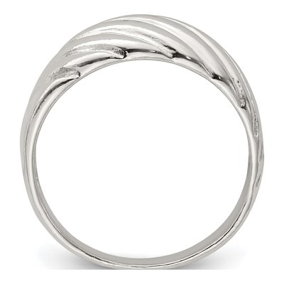 Sterling Silver Fancy Ribbed Ring – view 3