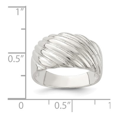 Sterling Silver Fancy Ribbed Ring – view 4