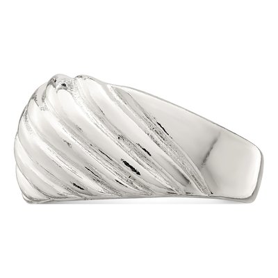 Sterling Silver Fancy Ribbed Ring – view 5