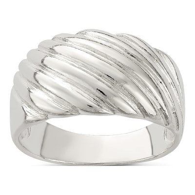 Sterling Silver Fancy Ribbed Ring