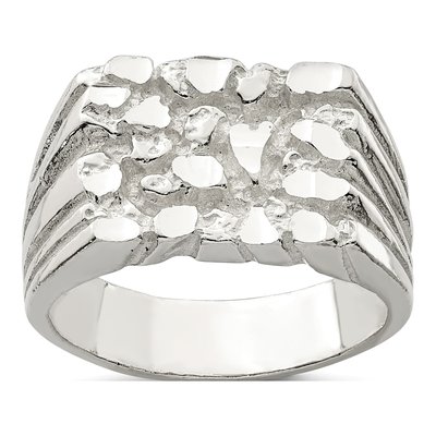 Men's Sterling Silver Nugget Ring