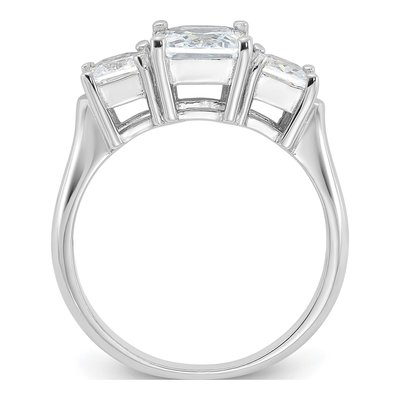 Sterling Silver CZ Three Engagement Ring – view 3