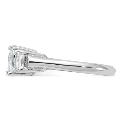 Sterling Silver CZ Three Engagement Ring – view 5
