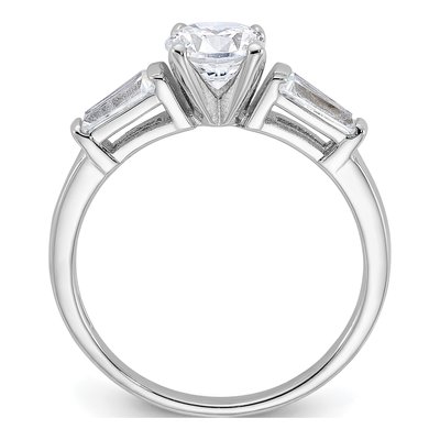 Sterling Silver CZ Engagement Ring – view 3