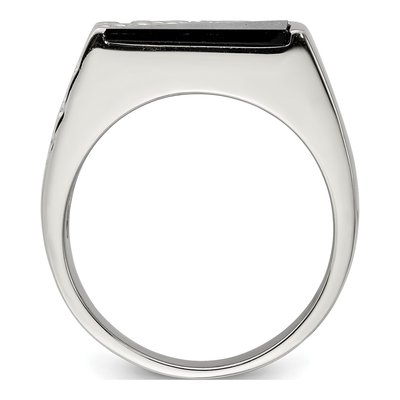 Men's Sterling Silver Onyx Ring – view 3
