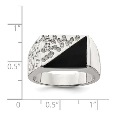 Men's Sterling Silver Onyx Ring – view 4