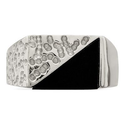 Men's Sterling Silver Onyx Ring – view 6