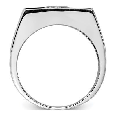 Men's Sterling Silver Onyx & CZ Ring – view 3
