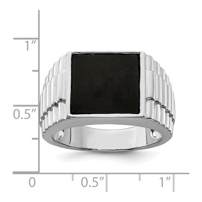 Men's Sterling Silver Onyx Ring – view 4
