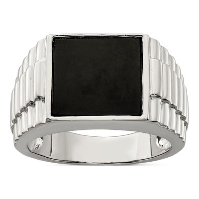 Men's Sterling Silver Onyx Ring