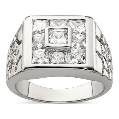 Men's Sterling Silver CZ Fashion Ring