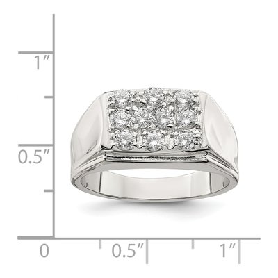 Men's Sterling Silver CZ Cluster Ring – view 4