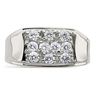 Men's Sterling Silver CZ Cluster Ring – view 6