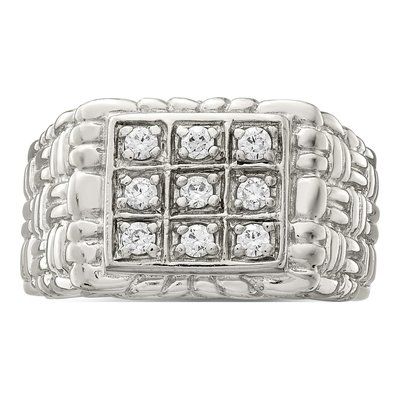 Men's Sterling Silver CZ Ring – view 5