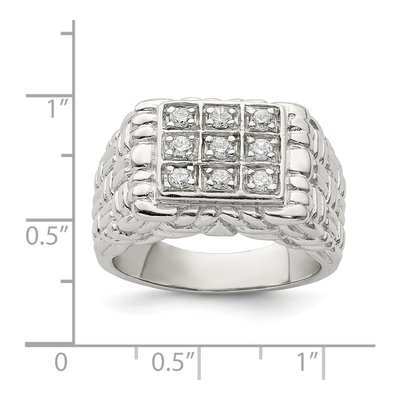 Men's Sterling Silver CZ Ring – view 6