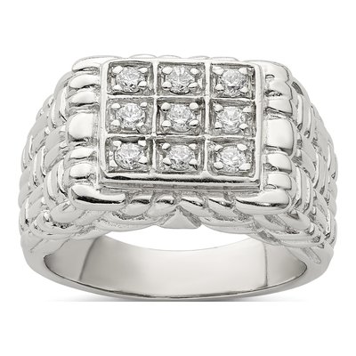 Men's Sterling Silver CZ Ring