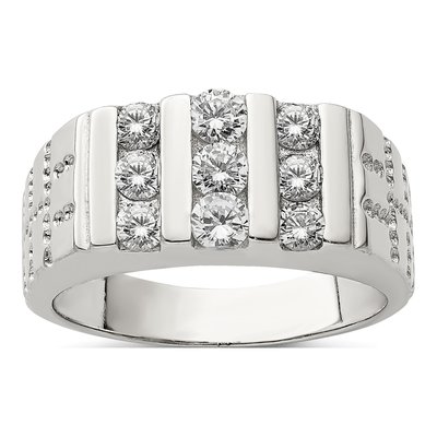 Men's Sterling Silver CZ Ring