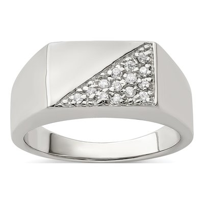 Men's Sterling Silver CZ Fashion Ring