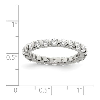 Sterling Silver CZ Eternity Band – view 4