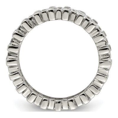 Sterling Silver CZ Eternity Band – view 3