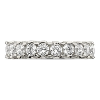 Sterling Silver CZ Eternity Band – view 6