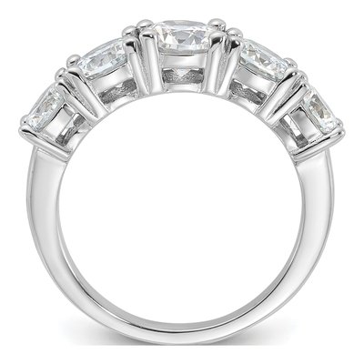 Sterling Silver CZ 5-Stone Ring – view 3