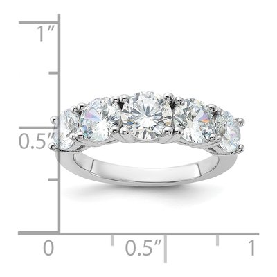 Sterling Silver CZ 5-Stone Ring – view 4