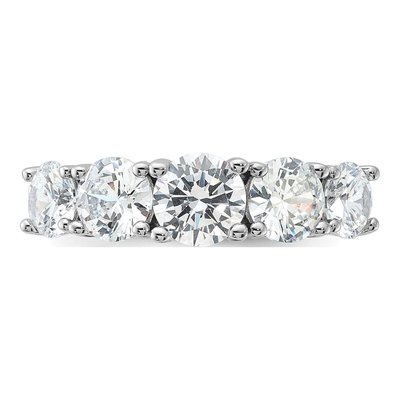 Sterling Silver CZ 5-Stone Ring – view 6