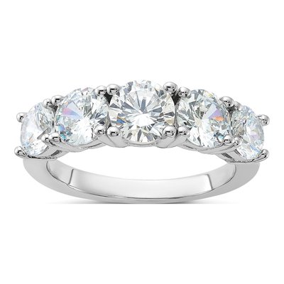 Sterling Silver CZ 5-Stone Ring