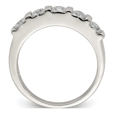Sterling Silver CZ 5-Stone Ring – view 3