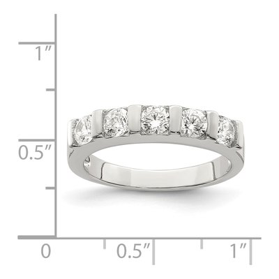 Sterling Silver CZ 5-Stone Ring – view 4