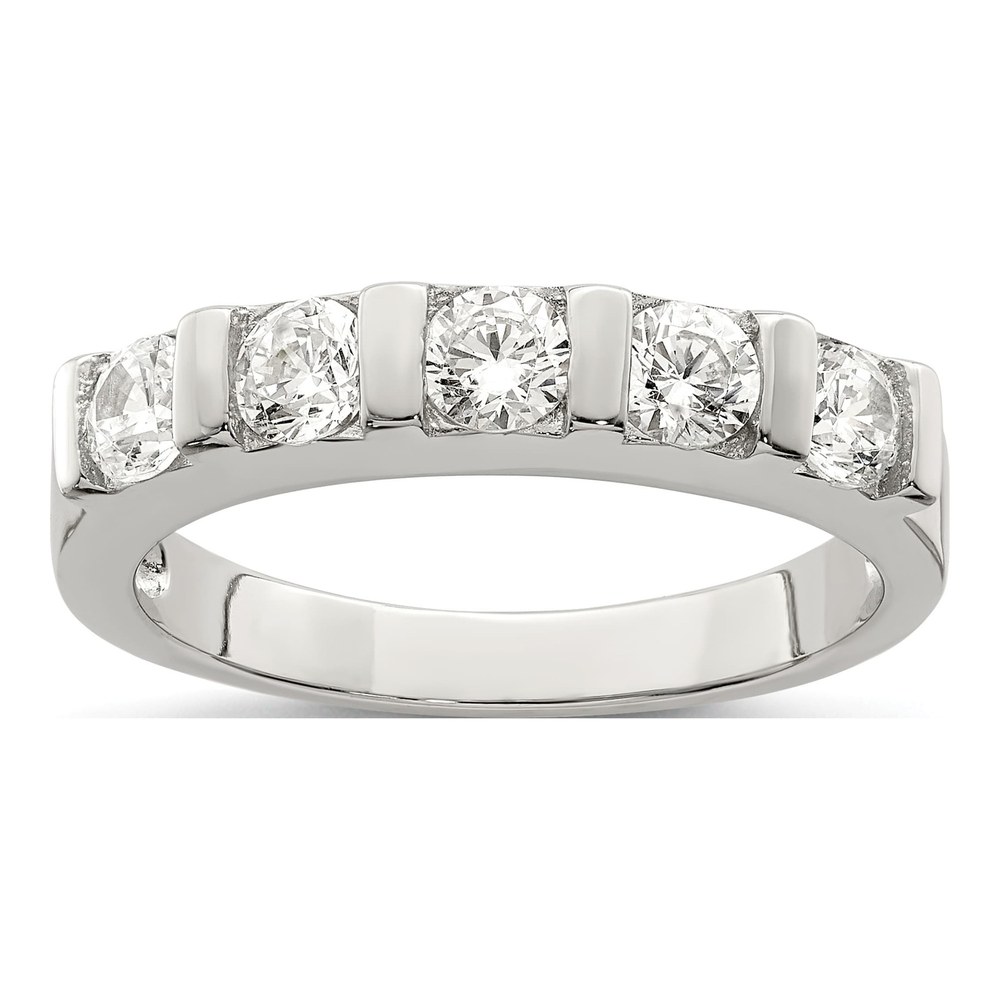Sterling Silver CZ 5-Stone Ring