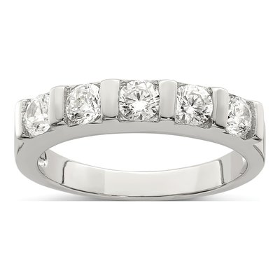 Sterling Silver CZ 5-Stone Ring