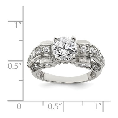 Sterling Silver CZ Fancy Engagement Ring – view 3