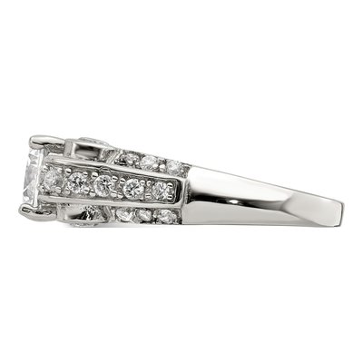 Sterling Silver CZ Fancy Engagement Ring – view 4