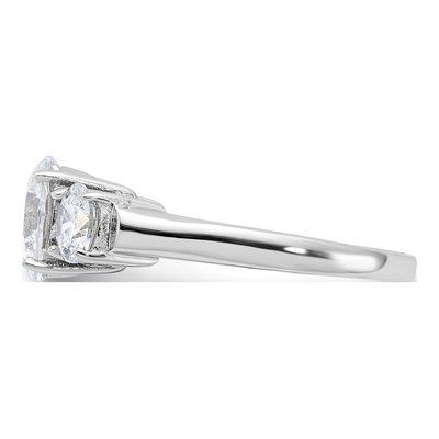 Sterling Silver CZ Three Engagement Ring – view 5
