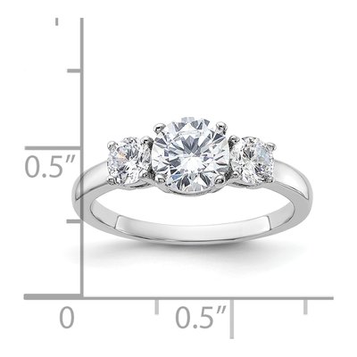 Sterling Silver CZ 3-Stone Ring – view 4