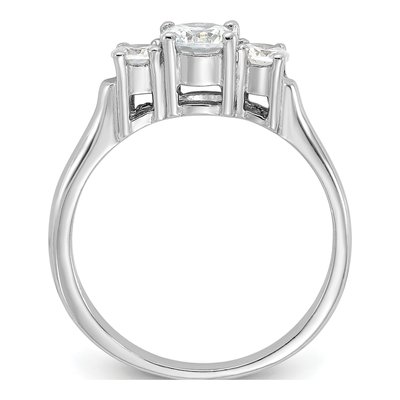 Sterling Silver CZ Three-Stone Engagement Ring – view 3
