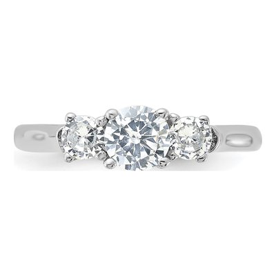 Sterling Silver CZ Three-Stone Engagement Ring – view 6