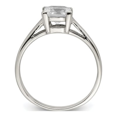 Sterling Silver CZ Princess-Cut Engagement Ring – view 3